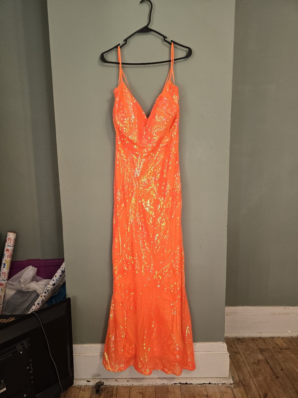 Orange Sequin Jacket - Women's